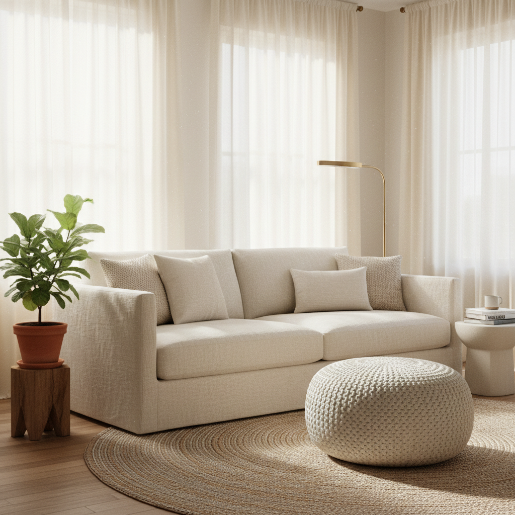 Sinking In or Sliding Off? Telling Two Modern Round Pouf Ottoman Living Room Problems Apart by Feel and Form