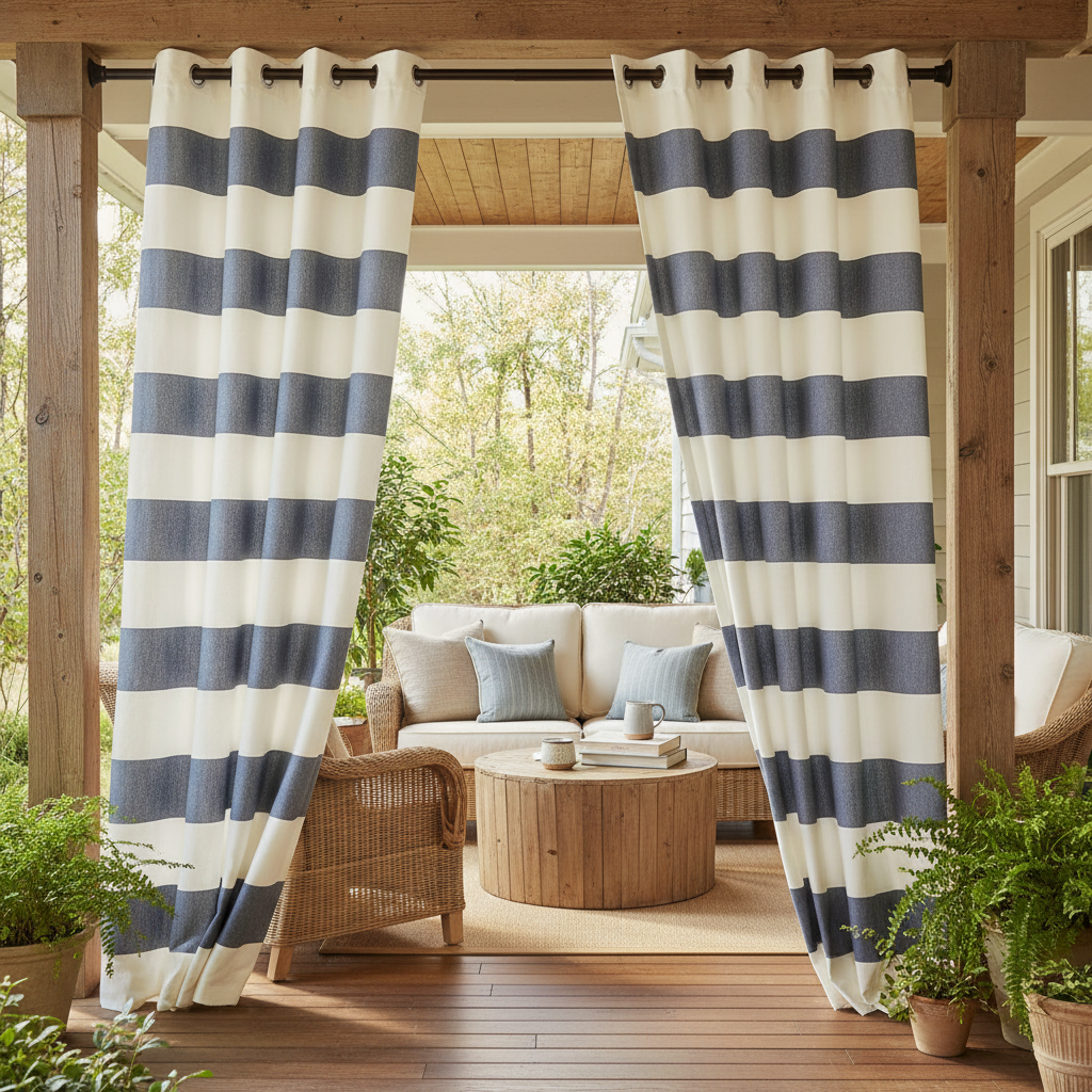 Sun, Wind, and Neighbors: How a Stripe Grommet Curtain Panel Handles Every Porch Privacy Problem at Once