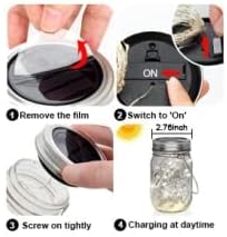 String Lights, 8 Pack Solar Mason Jar Lid Lights with 30 LEDs