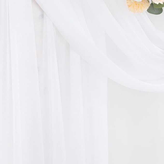 Outdoor Curtains: White Sheer Gauze Arch Drapes, 4 Panels, 29 x 20 Ft