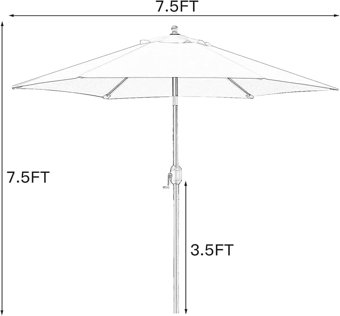 Sunnyglade 7.5' Patio Umbrella Outdoor Table Market Umbrel - Image 7