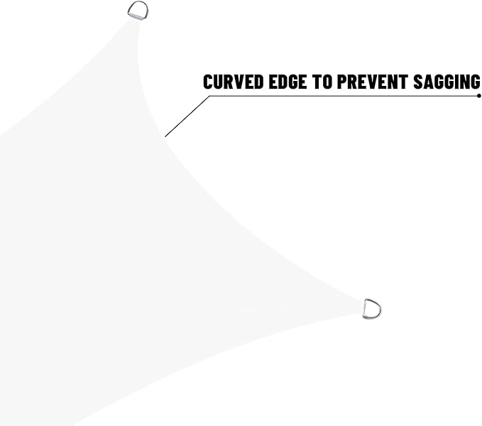 LOVE STORY Right Triangle 8'x10'x12.8' Waterproof Sun Shade Sail Canopy UV Block - Image 6