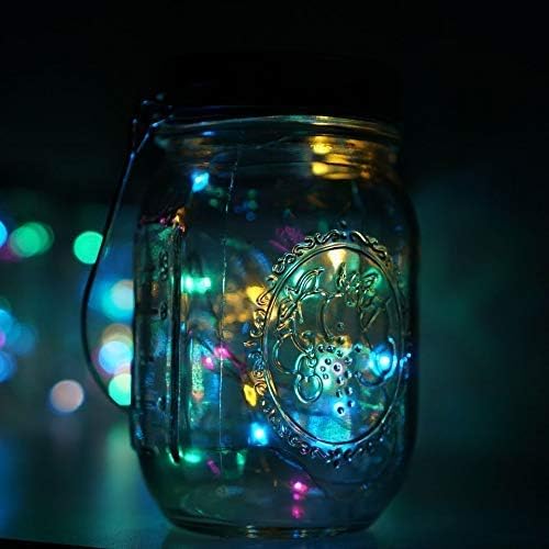 String Lights for Mason Jars, 12 Pack Solar LED Lids in 4 Colors