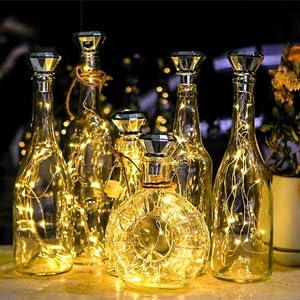 Indoor Outdoor Solar String Lights for Wine Bottles, 12 Pack Warm White