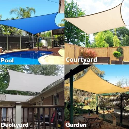 KANAGAWA 9'X14' Sand Custom Size Sun Shade Sail Rectangle UV Block Canopy Cover - Image 7