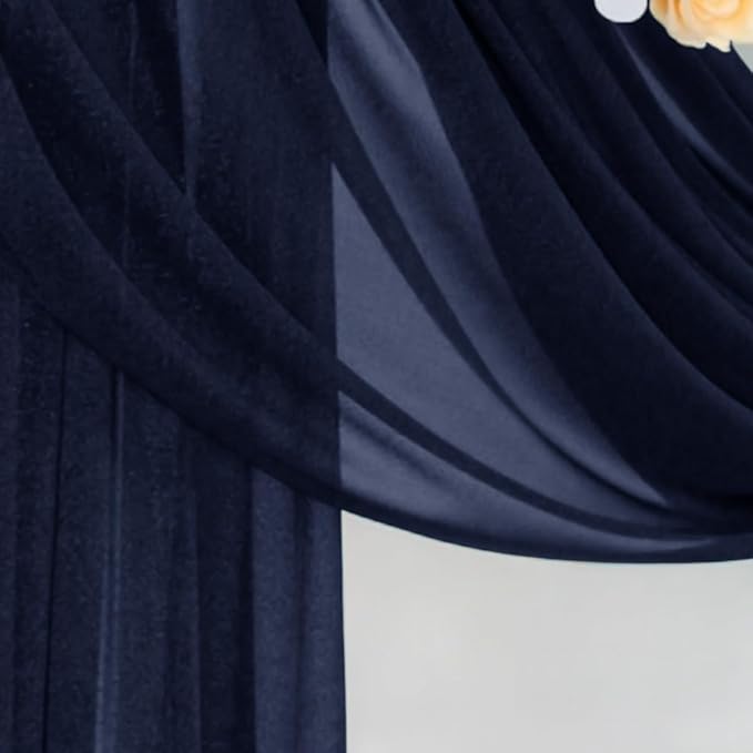 Outdoor Curtains: Navy Blue Sheer Gauze Drapes, 4 Panels, 29 x 20 ft