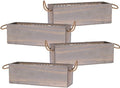 Wooden Planter Box with Handle I Rustic Barn Wood, Plastic Liner l Garden Decor by Unknown