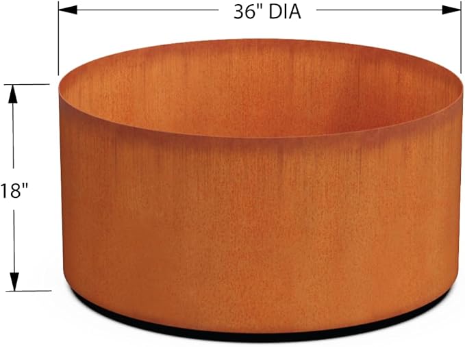 PLANTERCRAFT Corten Steel Metal Planter Box, Round Sizes, Modern Garden Steel - Image 5