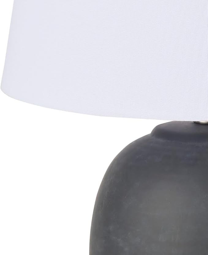 Table Lamp with Black Distressed Ceramic Base, 23-Inch Height