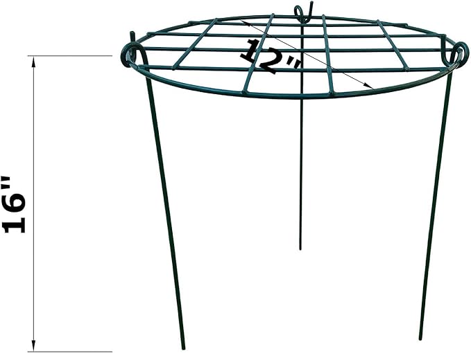 Plant Cage Supports 5 Pack, 16 Inch Alloy Steel Hook Top Plant Braces