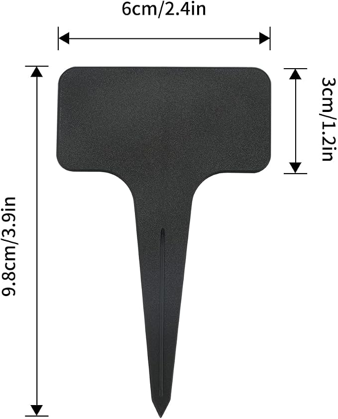 KINGLAKE 100 Pcs Waterproof Thick Plastic Black Plant Tags T Type Nursery - Image 2