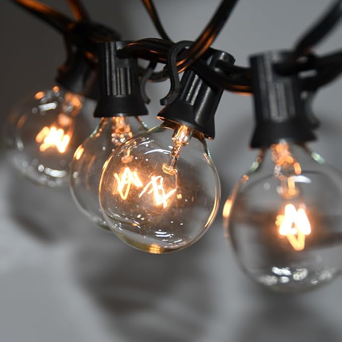 String Lights, 100 ft Waterproof Outdoor with 105 G40 Clear Bulbs