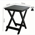 Side Table, Foldable Solid Wood, Black, 15.4 Inch Square