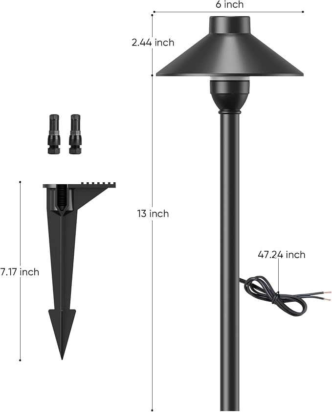 PARTPHONER Low Voltage Landscape Lighting 6-Pack, Aluminum 12V Pathway Lights - Image 7