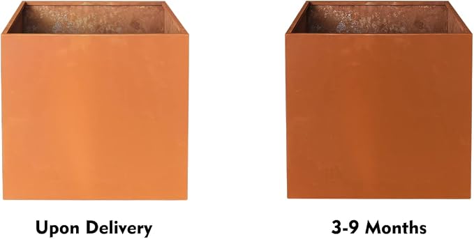 Corten Steel Planter Box Metal Square Planters 26 Inch Steel Large Outdoor - Image 4