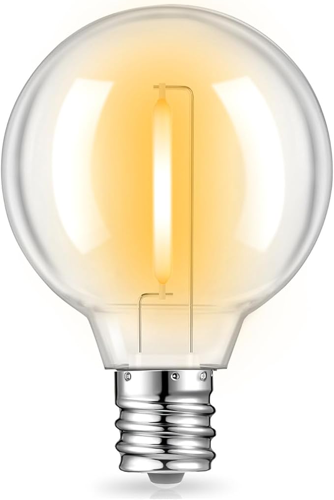 LED Edison Bulbs, 50 Pack G40 E12 Dimmable Clear Globe