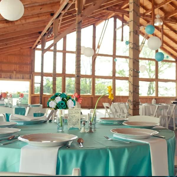 Artificial Flowers: Teal and White Silk Rose Ball Centerpieces