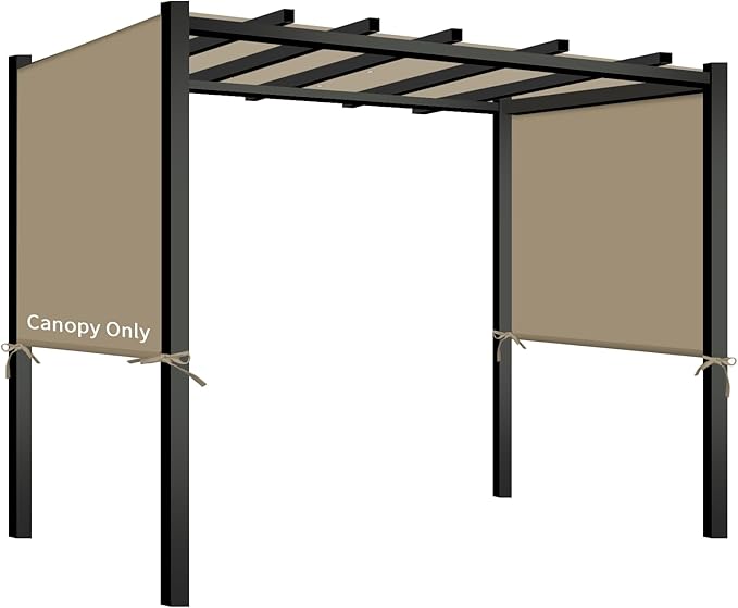 Canopy Replacement Top for Pergolas, 17 x 6.8 ft, Khaki Polyester