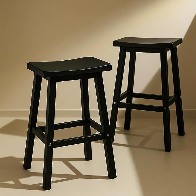 Bar Stools Outdoor Set of 4, Waterproof Modern Durable Resin Saddle Seat - Image 6