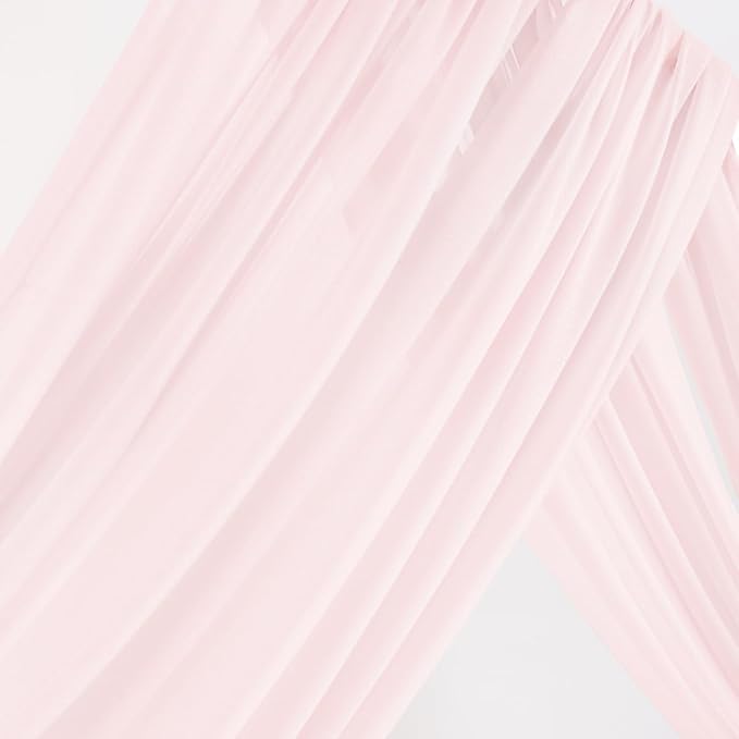 Outdoor Curtains Sheer Pink Gauze Arch Drape, 4 Panels 29 x 240 In