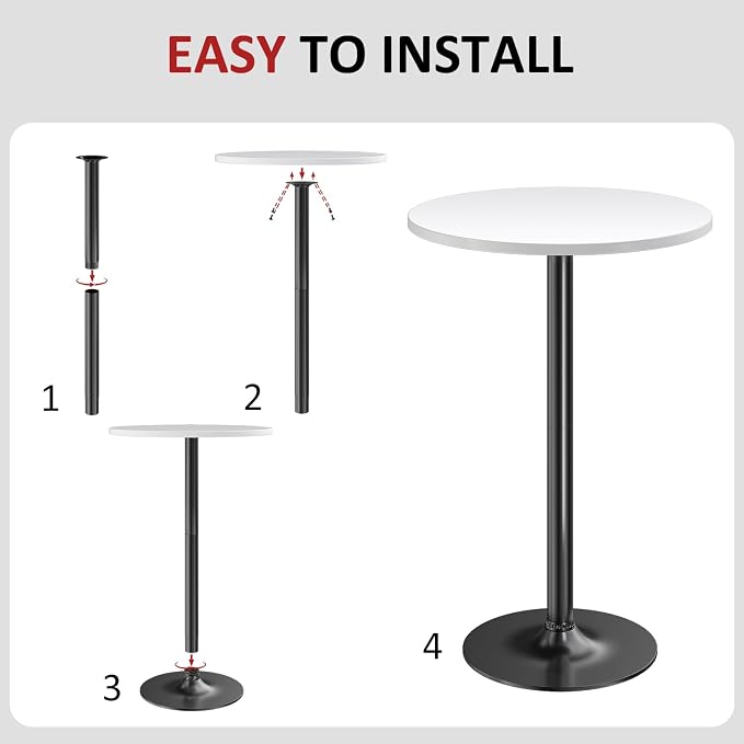 Furmax Bistro Pub Table Round Bar Height Cocktail Table - Image 5