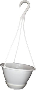 8" White Plastic Hanging Basket by Unknown
