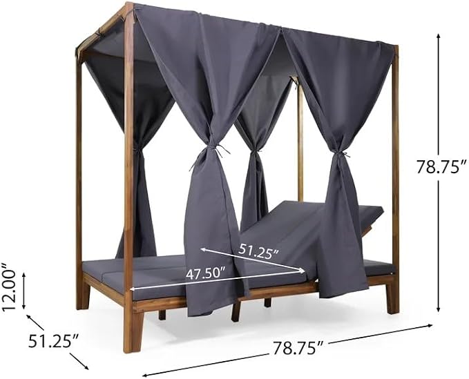 Merax Outdoor Sofa Bed for Patio, Patio Outdoor Canopy Daybed - Image 2