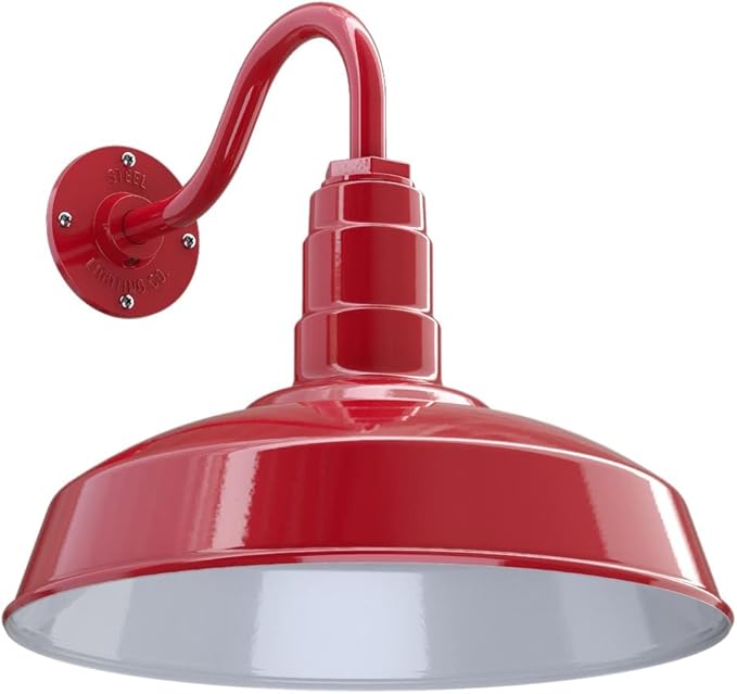 Wall Light Sconce, 16-Inch Red Farmhouse Outdoor Barn Fixture