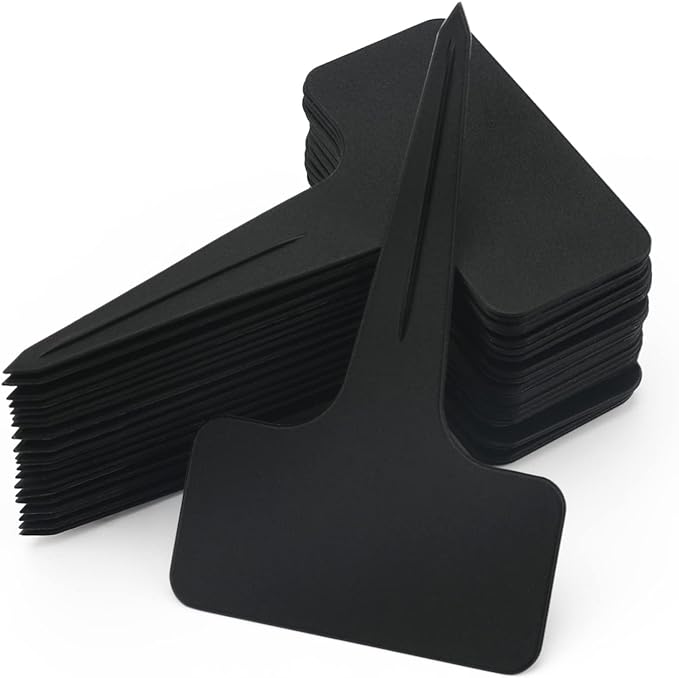 KINGLAKE 100 Pcs Waterproof Thick Plastic Black Plant Tags T Type Nursery by KINGLAKE