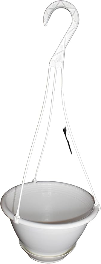 8" White Plastic Hanging Basket - Image 5