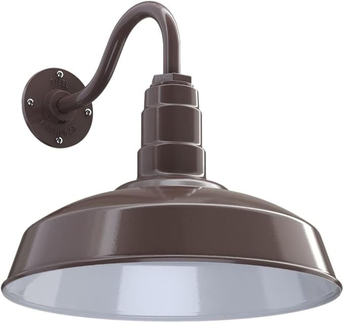 Wall Light, 16-Inch Dome Outdoor Barn Fixture, Dark Bronze