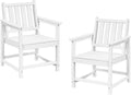 Patio Dining Chair Set of 2, HDPE Outdoor Dining Chair, Ergonomic HDPE Dining by SeeHill