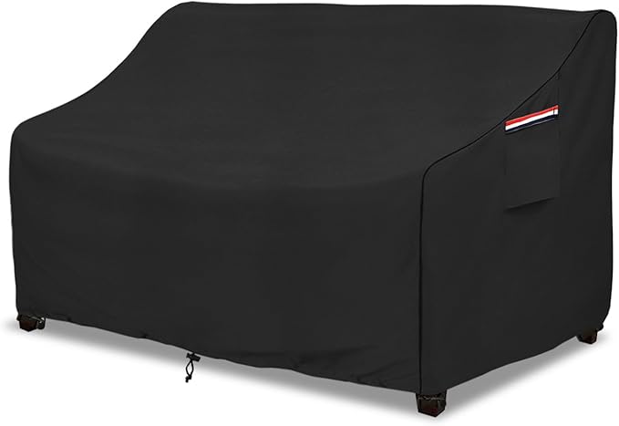 Patio Sofa Cover, Waterproof Polyester in Black for Loveseats and Sofas