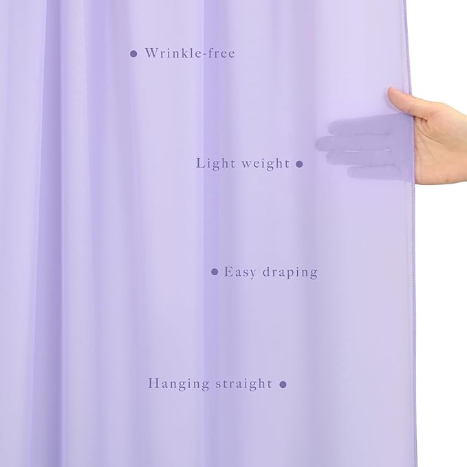 Outdoor Curtains: Lilac Chiffon Wedding Arch Drapes, 4 Panels, 20 Ft