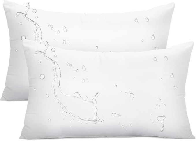 Ashler Outdoor Pillow Inserts, 12x20 Waterproof Throw Pillows Pack of 2 by AshlerHomeDeco