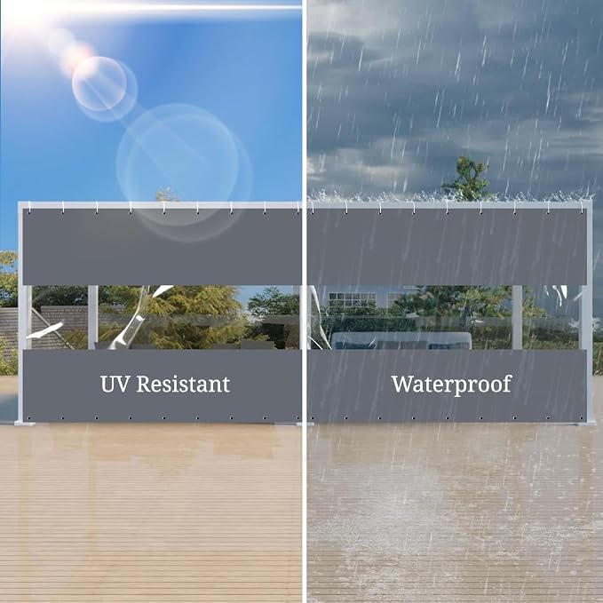 Covers & All Outdoor Clear Panel Curtain, 12 oz Vinyl Outdoor Curtains - Image 4