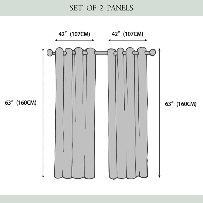 Forest Theme Waterproof Indoor/Outdoor Curtains, Trees Moon Lake Pattern - Image 6