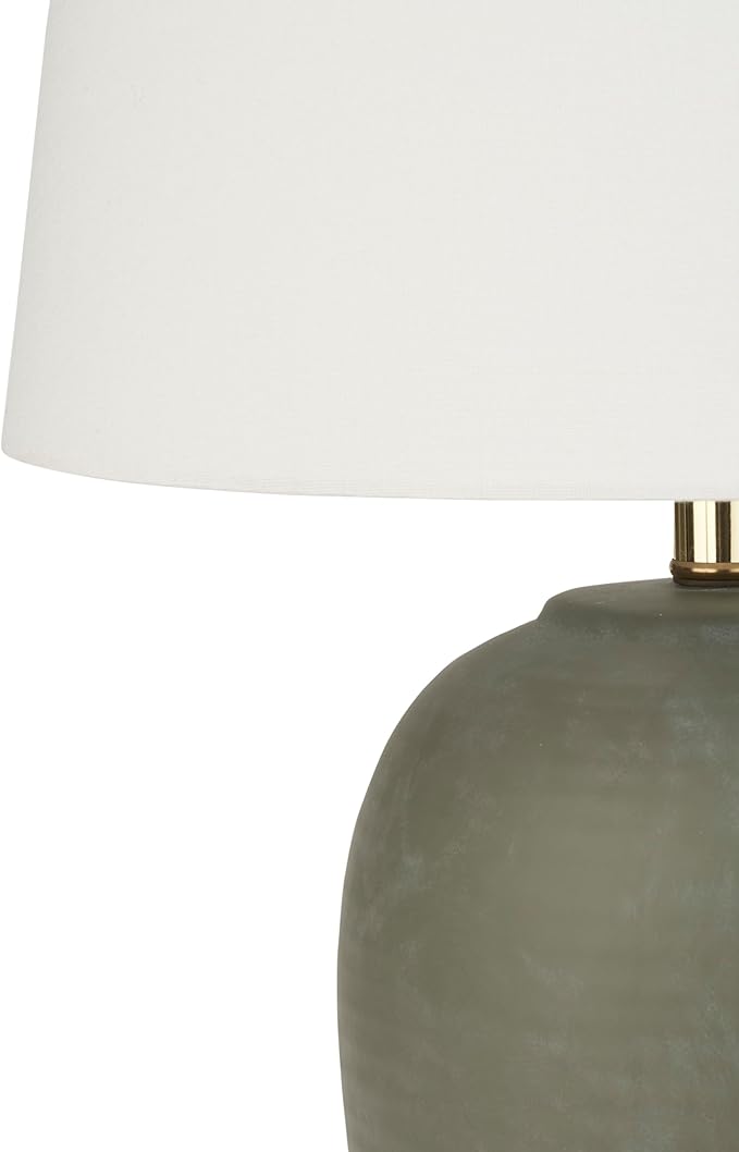 Table Lamp, Olive Green Ceramic Base, 3-Way Switch, 23-Inch Height