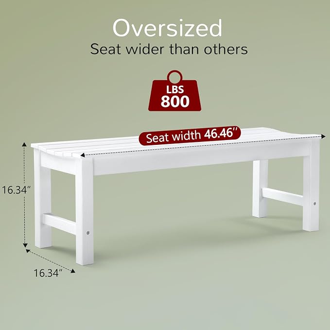 Stoog Outdoor Bench, 2-Person Patio Backless Bench, Outdoor Benches Weatherproof - Image 3