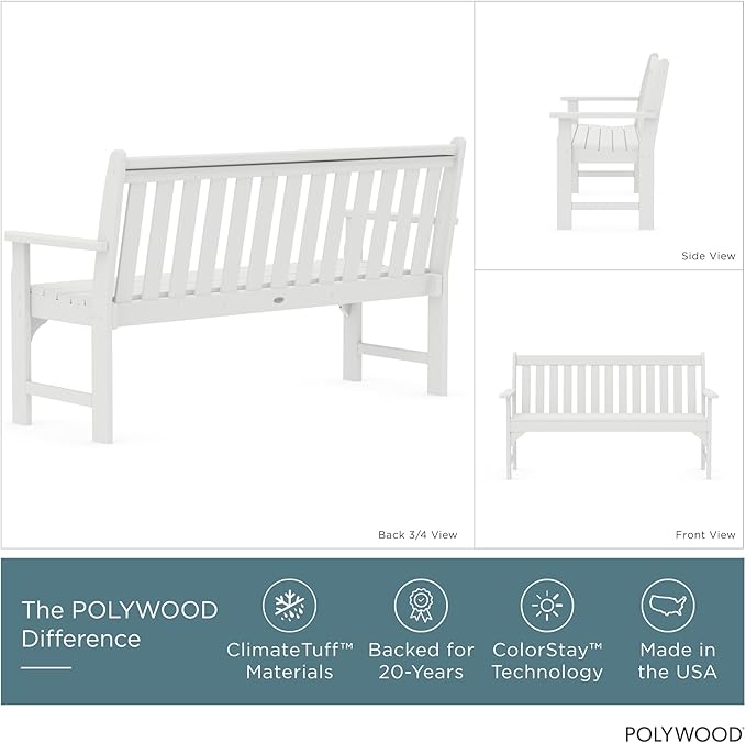 POLYWOOD Vineyard 60" Outdoor Patio Bench - Image 4