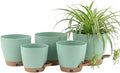 montresor 5 Pack Green 5/5.5/6/6.5/7 Inch Self Watering Planters by Montresor