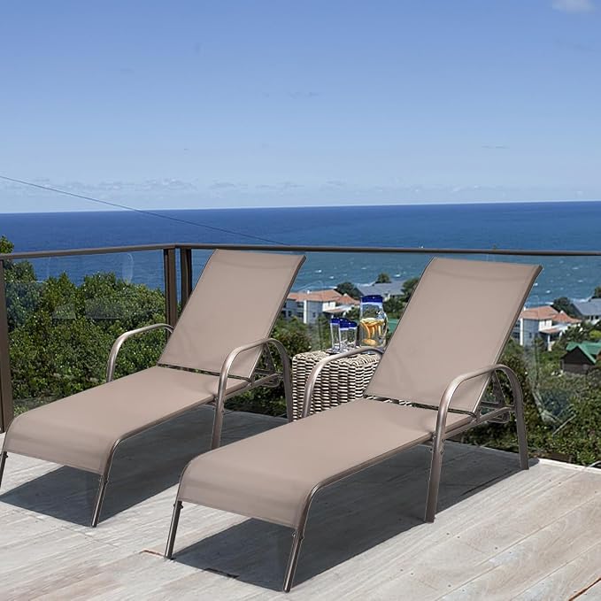 Giantex 2 Pack Patio Lounge Chair, Outdoor Chaise Lounge by Giantex