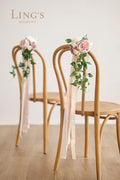 Artificial Aisle Pew Flowers 8 Pack Dusty Rose and Cream Silk and Foam
