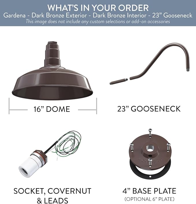 Wall Light Fixture, 16-Inch Dark Bronze Steel Outdoor Barn Style