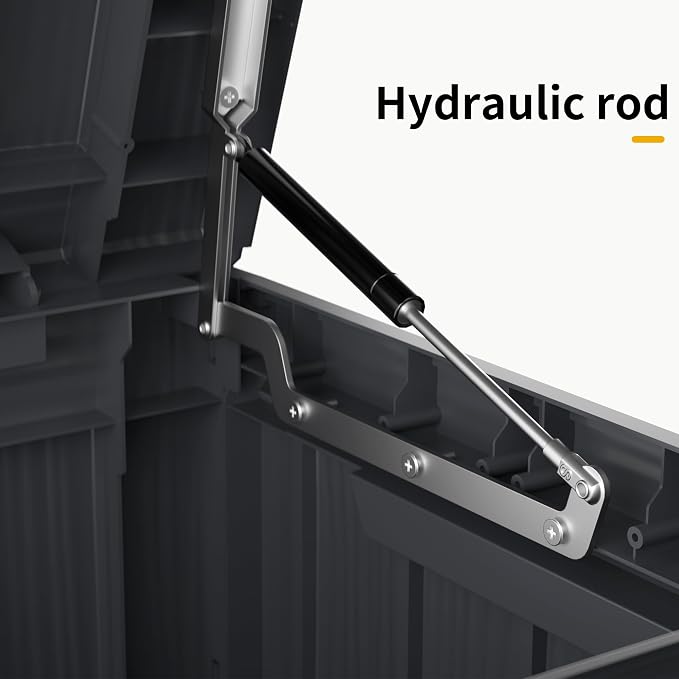 Outdoor Storage Box Waterproof, 200 Gallon Lockable Resin Large Deck Box - Image 4