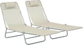 Outsunny 2 Piece Folding Chaise Lounge Chairs, Pool Sun Tanning Chairs by Outsunny