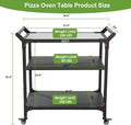 Dining Table Stainless Steel Rolling Prep Station, 3 Shelves, 24 x 32 In