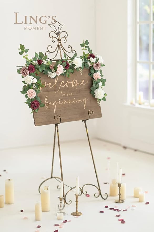 Artificial Rose Garland 5 Ft Dusty Rose Foam Silk Flowers Vine