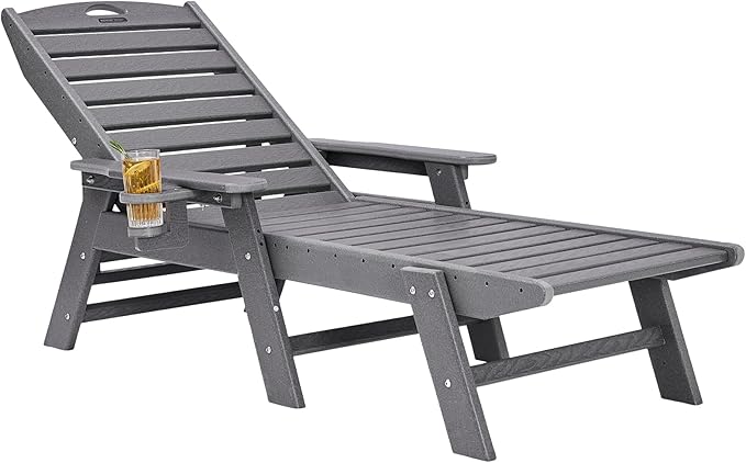 VEVOR Chaise Lounge Chair, 400 lbs Weight Capacity, 6 Positions Adjustable by VEVOR