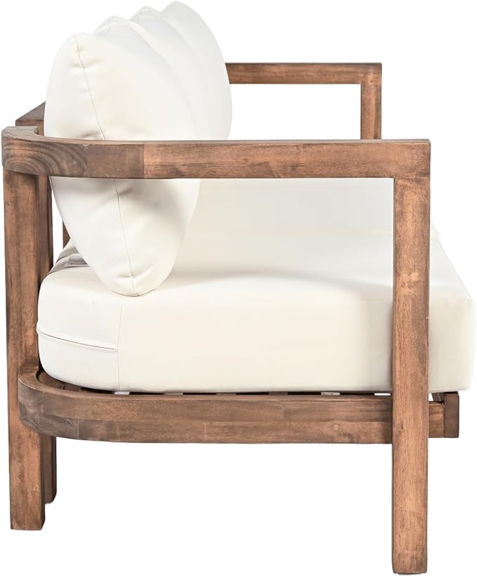 Christopher Knight Home Havets 74.75"W Outdoor 3 Seater Sofa, Acacia Wood Bench - Image 5